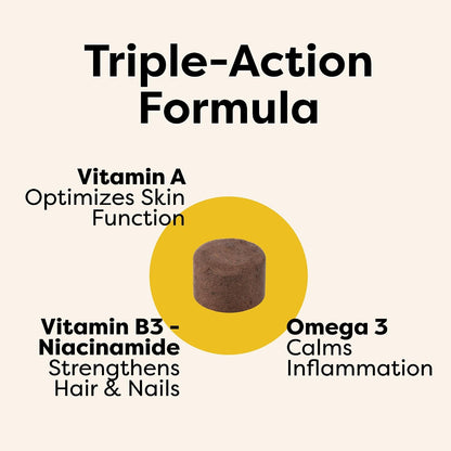DocItchy Medical-Strength Hair Skin & Nails Dog Supplement – Vitamin A, Niacinamide, EPA Omega 3 – 90 Chews – Image 3