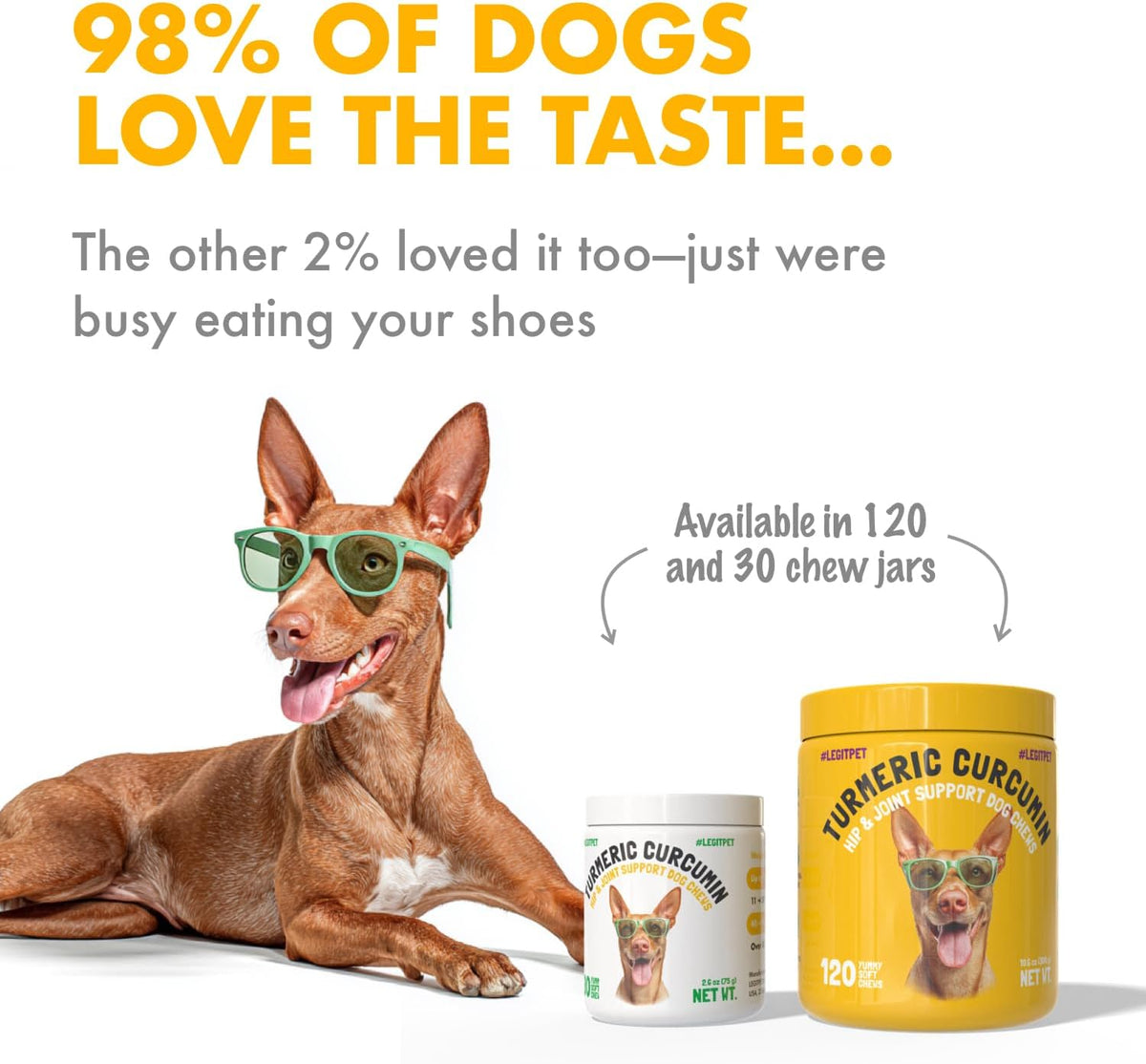 Turmeric Curcumin Hip & Joint Dog Supplement with Collagen & BioPerine - 120 Chews - görsel 3