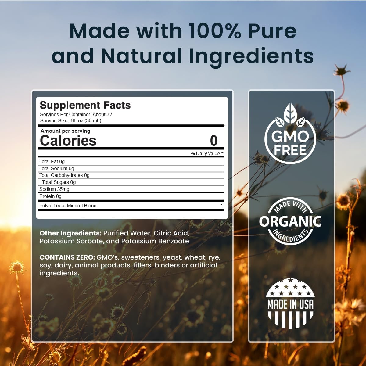 Miracles of Health Liquid Chelated Minerals - Organic Humic Fulvic Mineral Blend - 72+ Plant-Based Minerals - 20 Essential Amino Acids - 100% Natural - 1 Month Supply, 946 ml - görsel 7