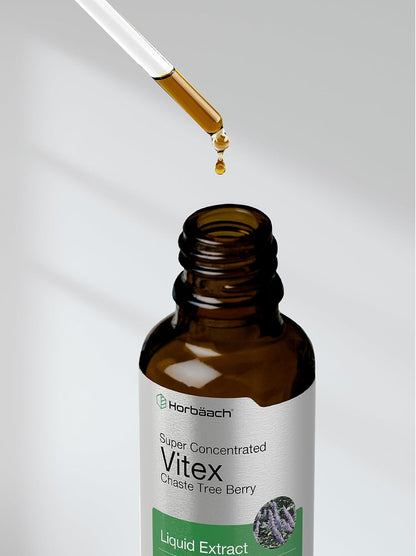 Horbäach Vitex Berry Chasteberry Extract Tincture | 2 fl oz | Super Concentrated Liquid | Alcohol Free Chaste Tree Berry Supplement | Vegetarian, Non-GMO, Gluten-free