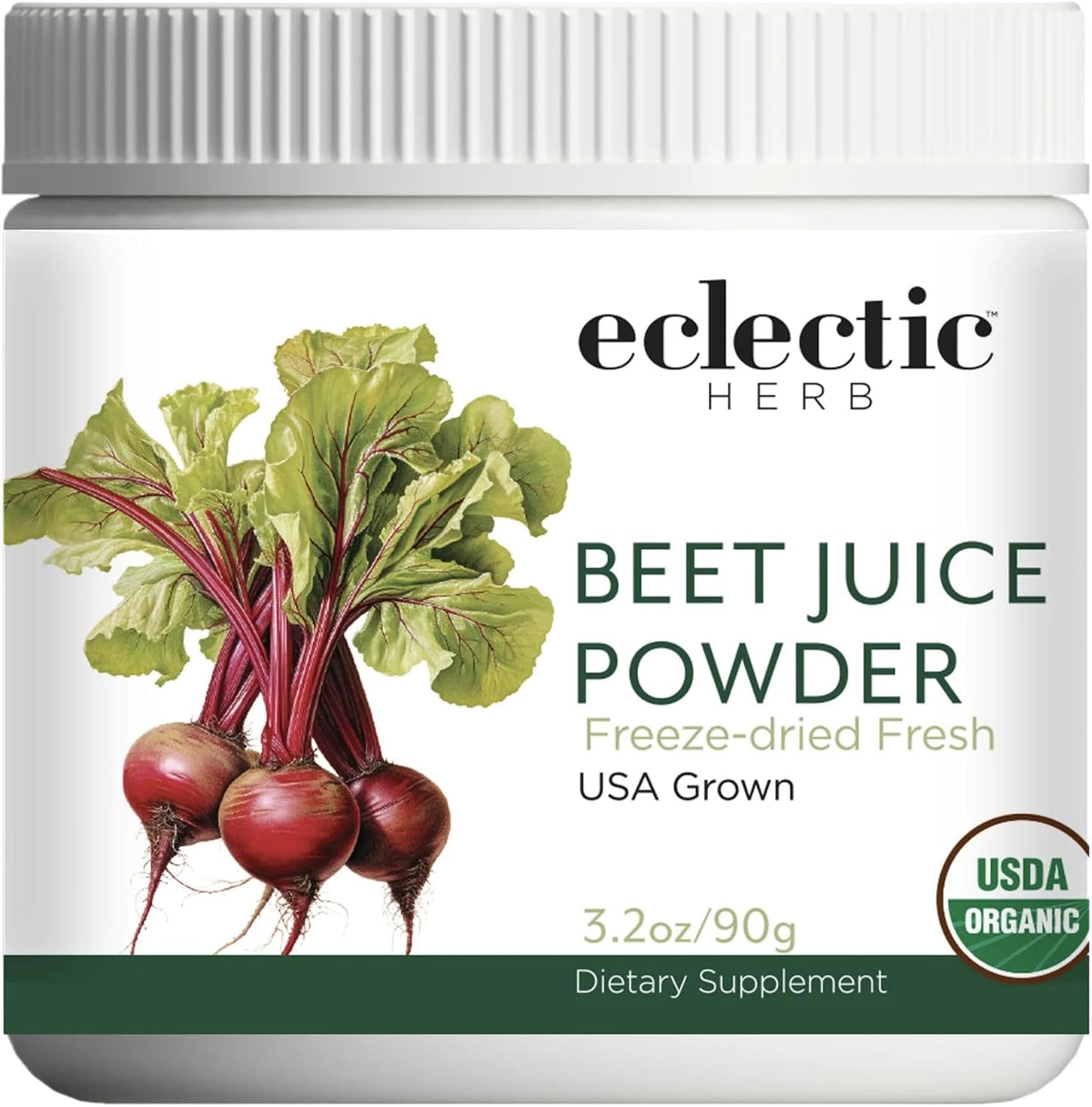 Eclectic Herb - Organic Beetroot Juice Powder | Stamina & Endurance | Cardiovascular Health, Circulation & Blood Pressure Support | Natural, Vegan, Non-GMO (3.2 oz | 90 g) - görsel 1
