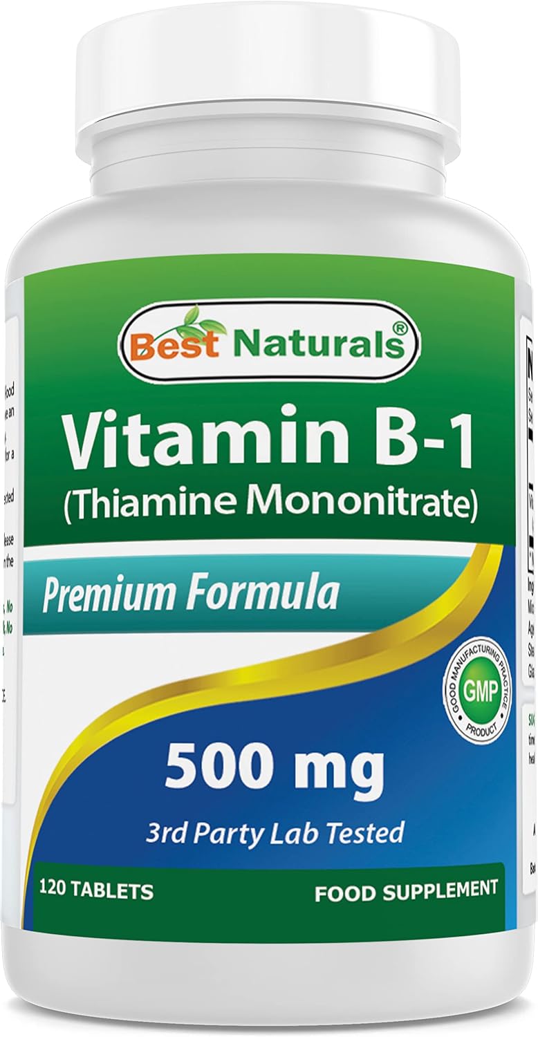 Best Naturals Vitamin B1 (Thiamine Mononitrate) 500 mg, 120 Tablets - görsel 1