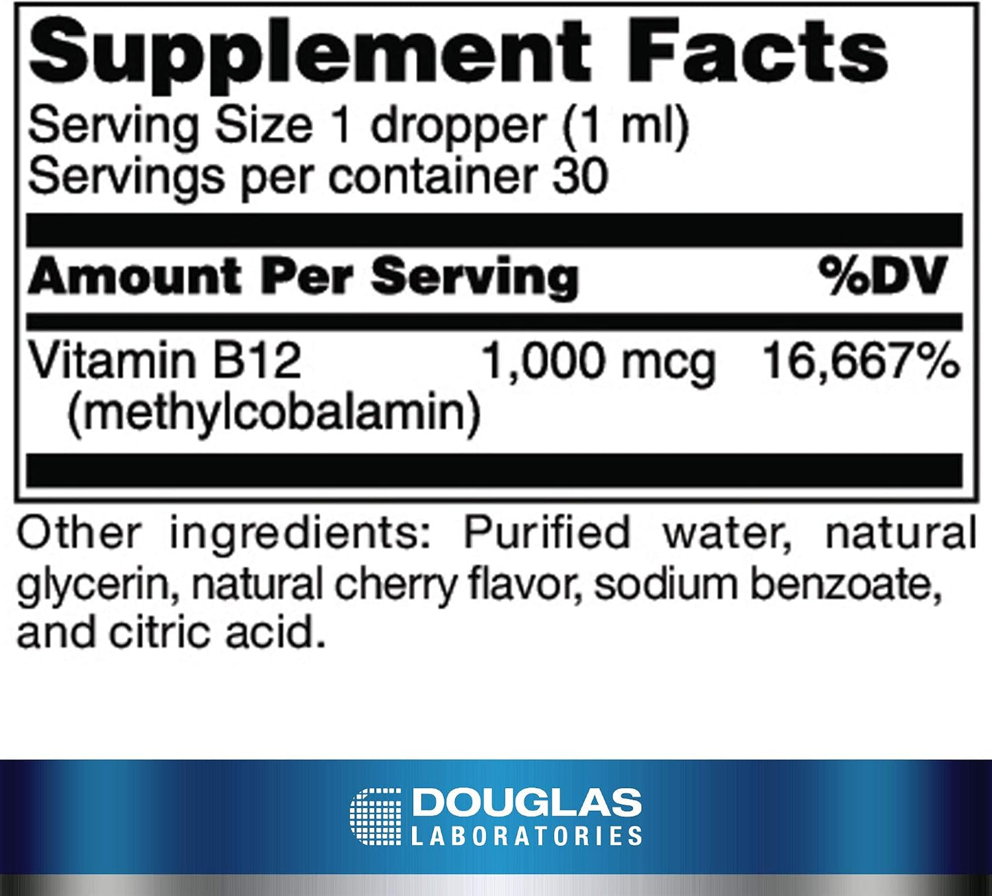 Douglas Laboratories Liquid B12 (Formulated with Methylcobalamin) – 30 ml - görsel 2