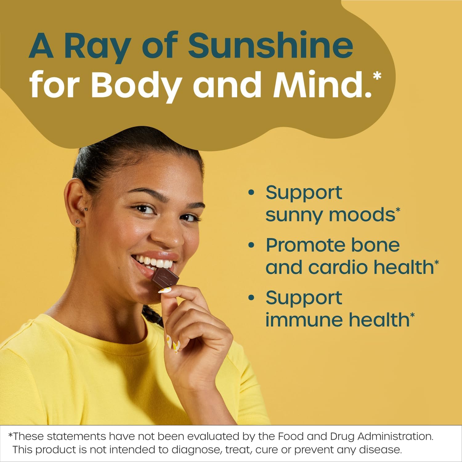 FX Chocolate Sunshine - Vitamin D Sugar-Free Chocolate, 2000 IU D3 with Vitamin K, Keto-Friendly, Box of 15 - görsel 2