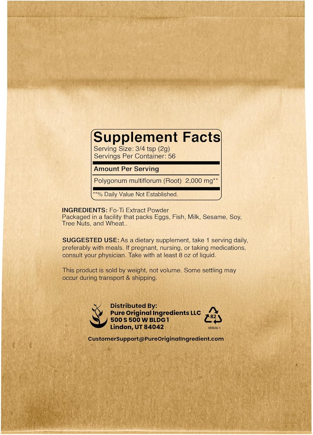 Pure Original Ingredients Fo-Ti Extract Powder (113g / 4 oz) - görsel 2