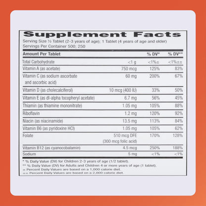 Rugby Children's Chewable Multivitamin Tablets - 250 Tablets
