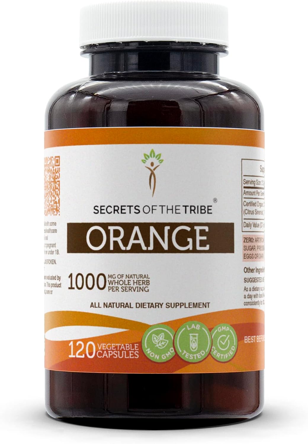 Secrets of the Tribe Orange 120 Capsules, 1000 mg, Orange (Citrus Sinensis) Dried Peel (120 Capsules) - görsel 1