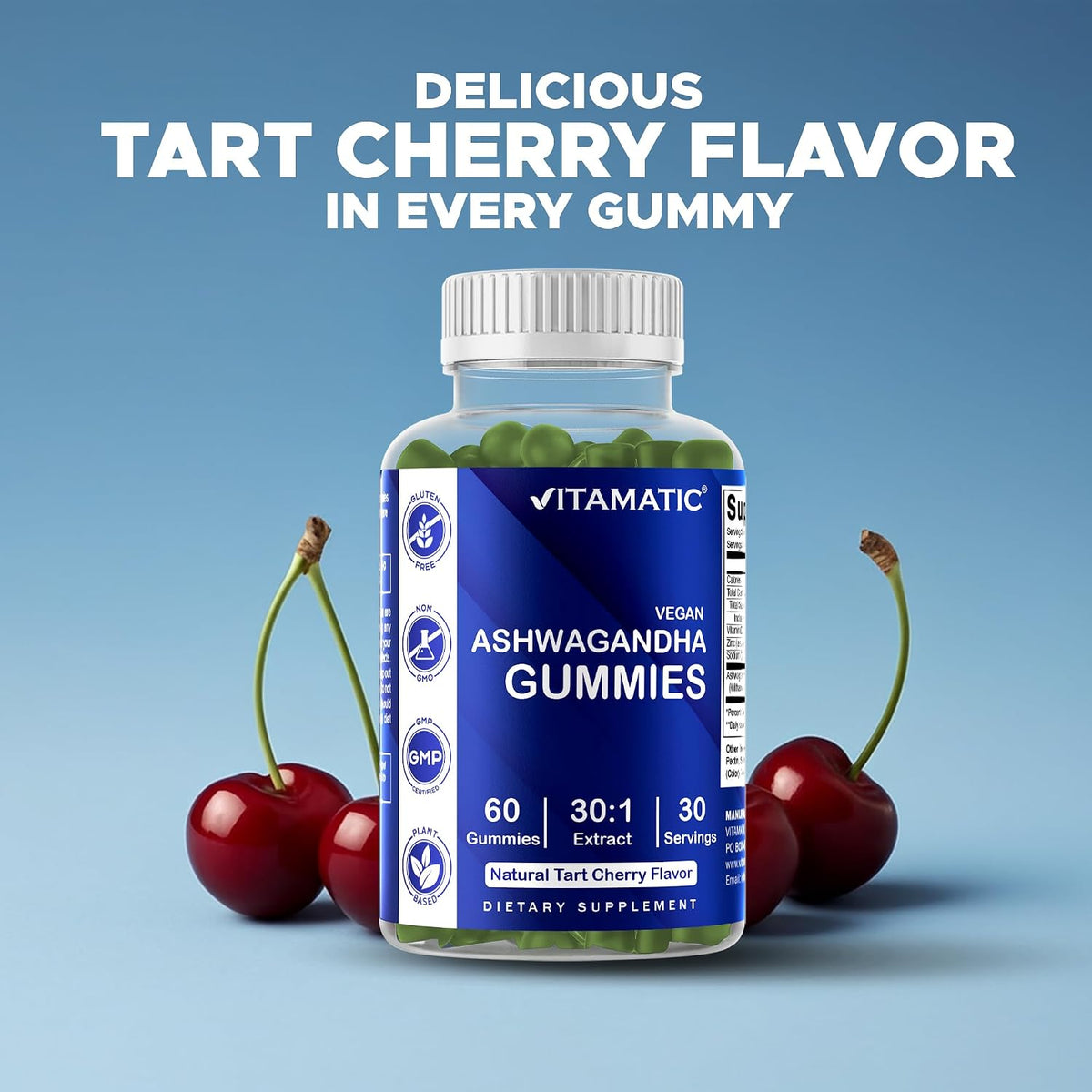 Vitamatic Ashwagandha 30:1 Extract Gummies - 50mg per Serving, 3% Withanolides, 60 Count - görsel 4