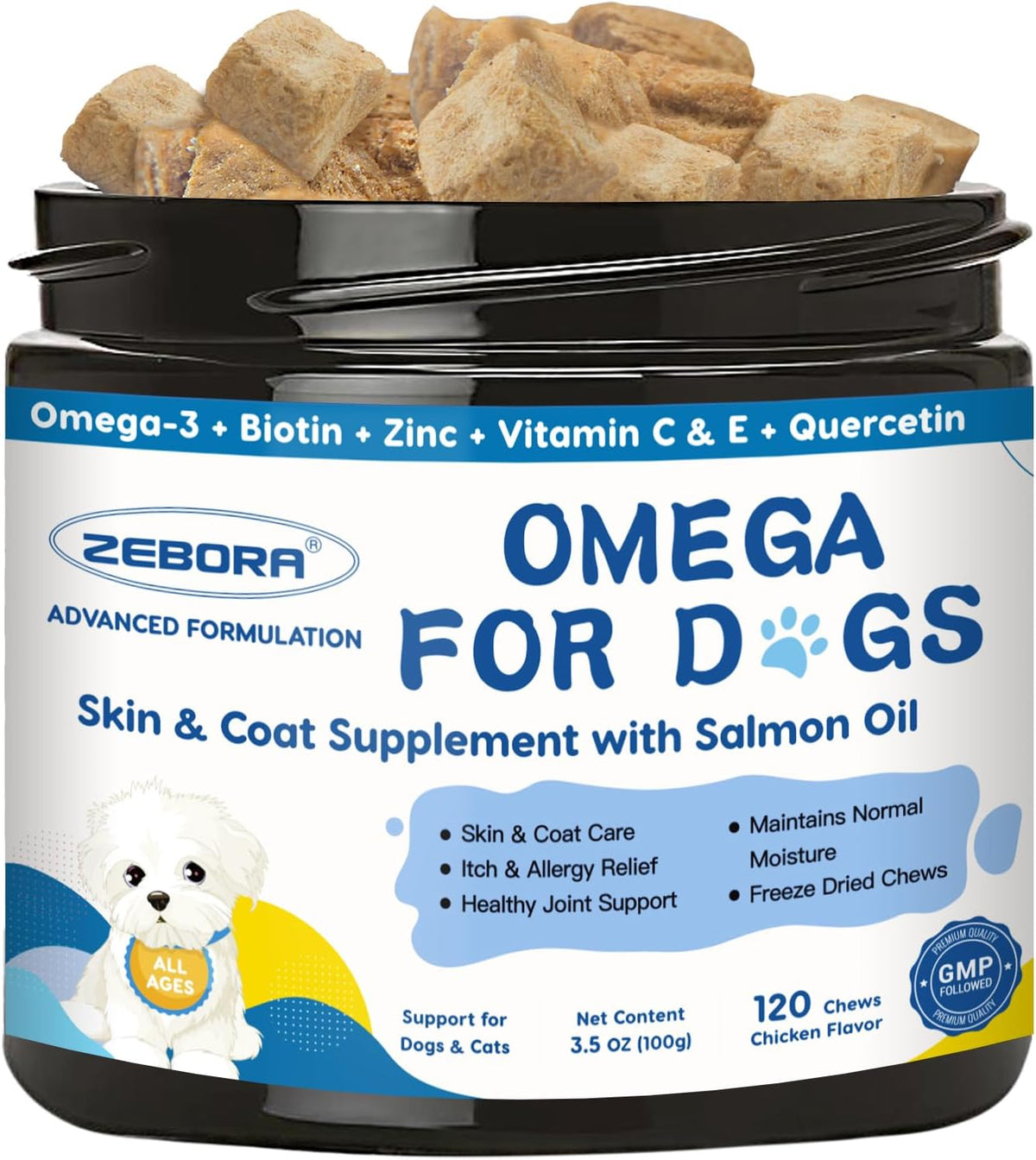 Omega-3 for Dogs with Salmon Oil, 120 Chewable Fish Oil Chews - görsel 1