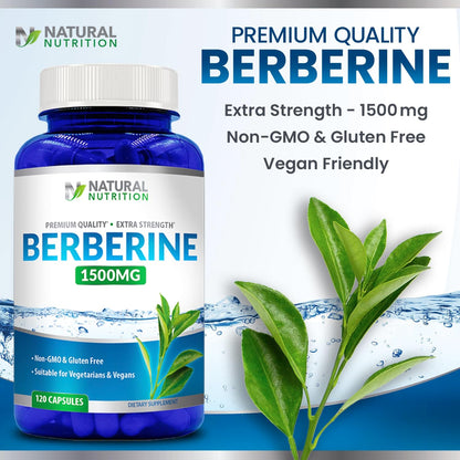 Natural Vitamin Extra Strength Berberine HCL 1500mg – 120 Capsules