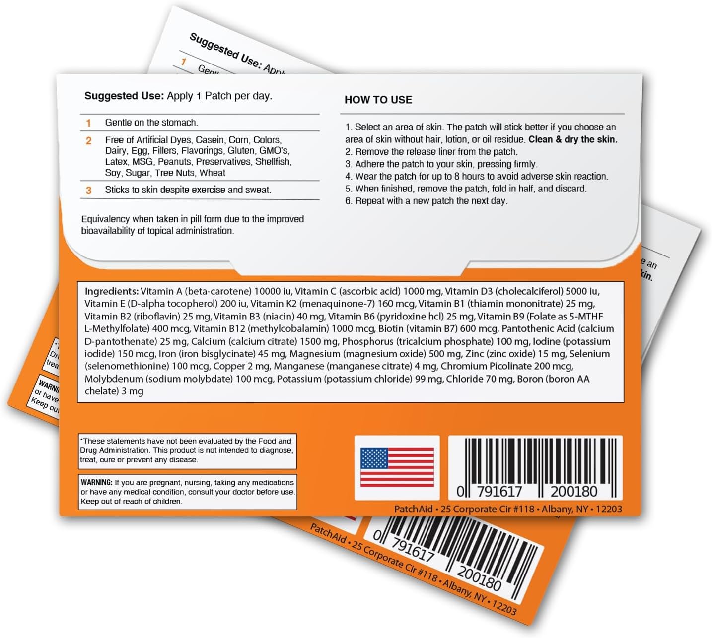 PatchAid Multi Plus Topical Patch (Pack of 2) | Daily Energy & Wellbeing Support, 27 Essential Vits Including Iron, B12, and Calcium, 8-Hour Wear & Slow Release, 60-Day Supply - görsel 2