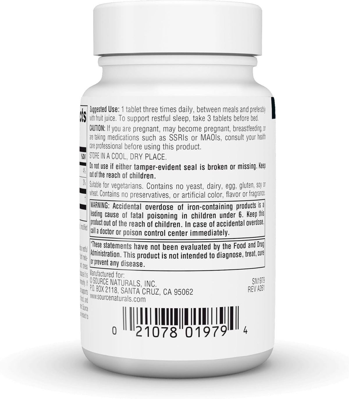 Source Naturals L-Tryptophan 500mg - 60 Tablets - görsel 4