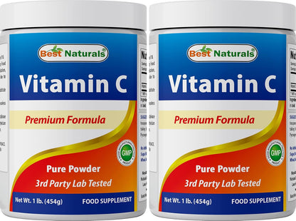 Best Naturals 100% Pure Vitamin C Powder - Ascorbic Acid, 454 g (1 lb)