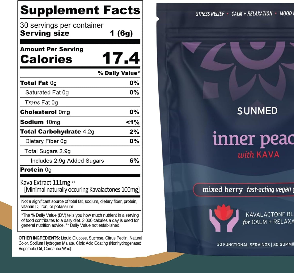 SUNMED Kava Gummies for Stress Relief & Deep Calm | 100mg Kavalactones | Vegan, Pacific Island Root Extract | Mixed Berry Flavour - görsel 5