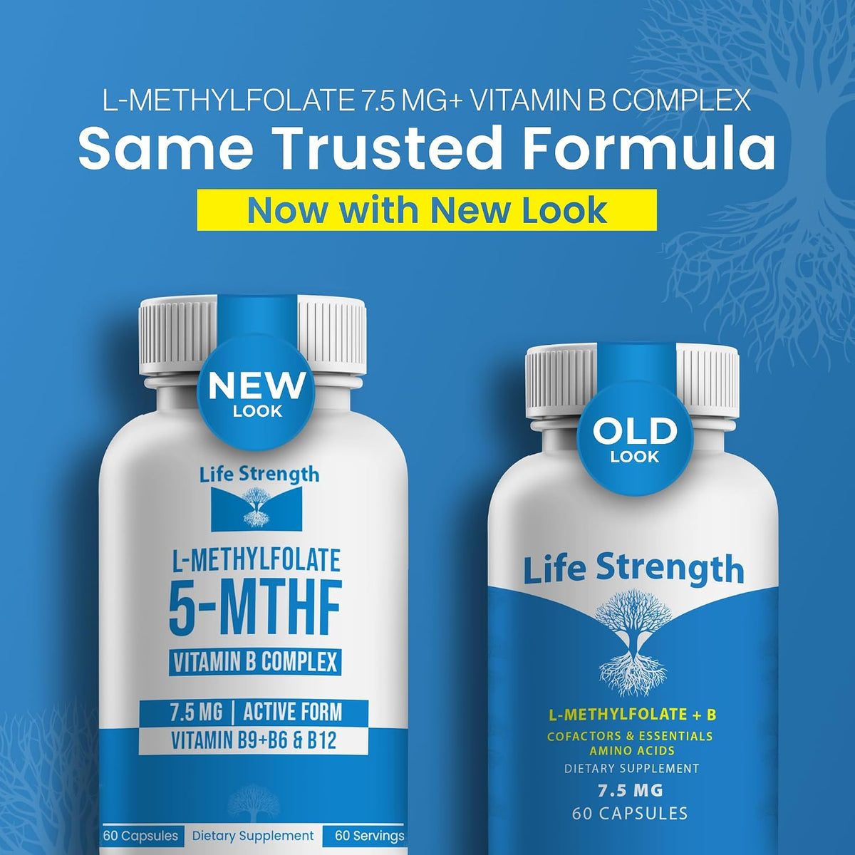 L-Methylfolate 7.5mg + Vitamin B Complex - 5-MTHF, B6 & B12 Methylcobalamin - 60 Capsules - Professional Strength Active Methyl Folate - görsel 2