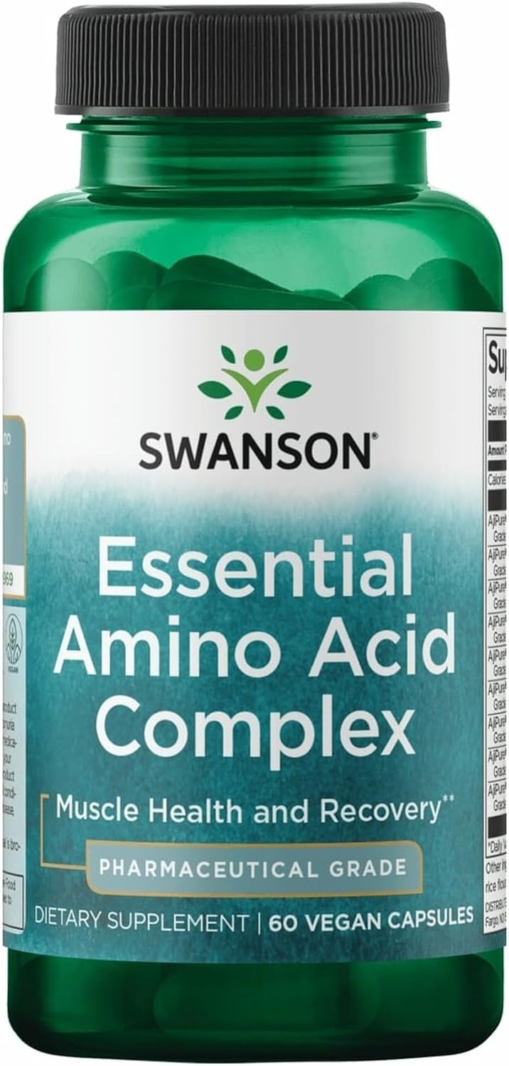 Swanson AjiPure 9 Essential Amino Acid Formula - Pharmaceutical Grade - 60 Veg Capsules - görsel 1