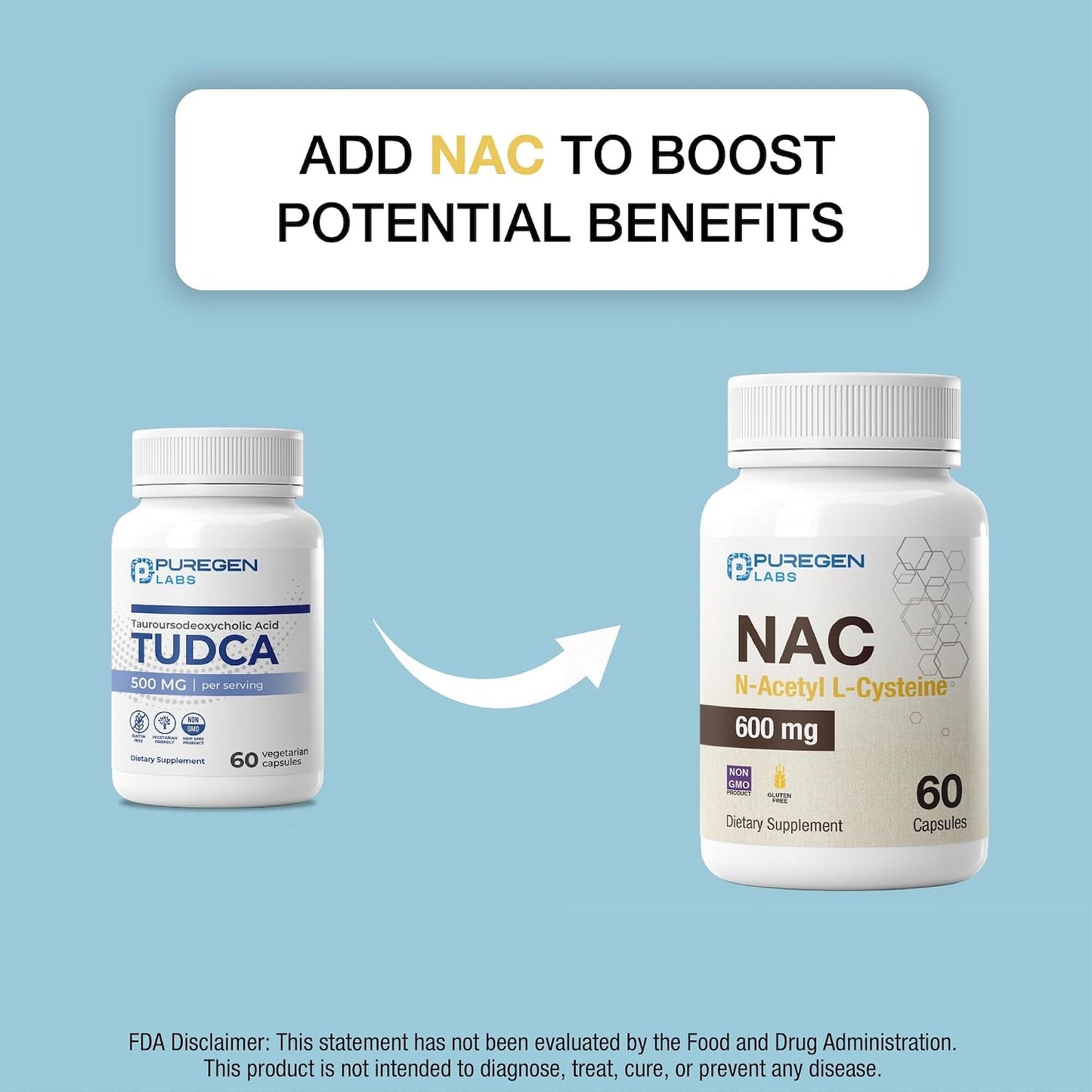 Puregen Labs TUDCA (Tauroursodeoxycholic Acid) 500mg per Serving - Bile Salts Liver Health Support - No Harmful Additives - Non-GMO - Gluten-free - 60 Vegetarian Capsules - görsel 8