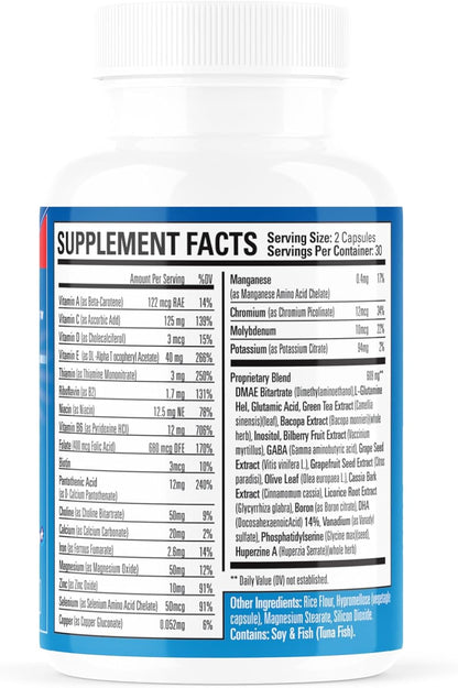 Constant Focus Brain Booster - Natural Herbal Brain Health Supplement for Focus, Memory & Mental Clarity (60 Tablets)