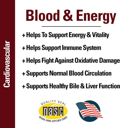 Vet Classics Blood & Energy Dog Supplement – Herbal Chewable Tablets (120 Tablets)