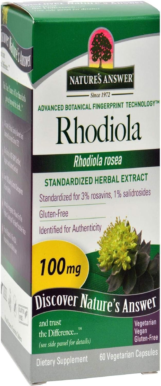 Nature's Answer Rhodiola Root Vegetarian Capsules, 60 Count - görsel 1