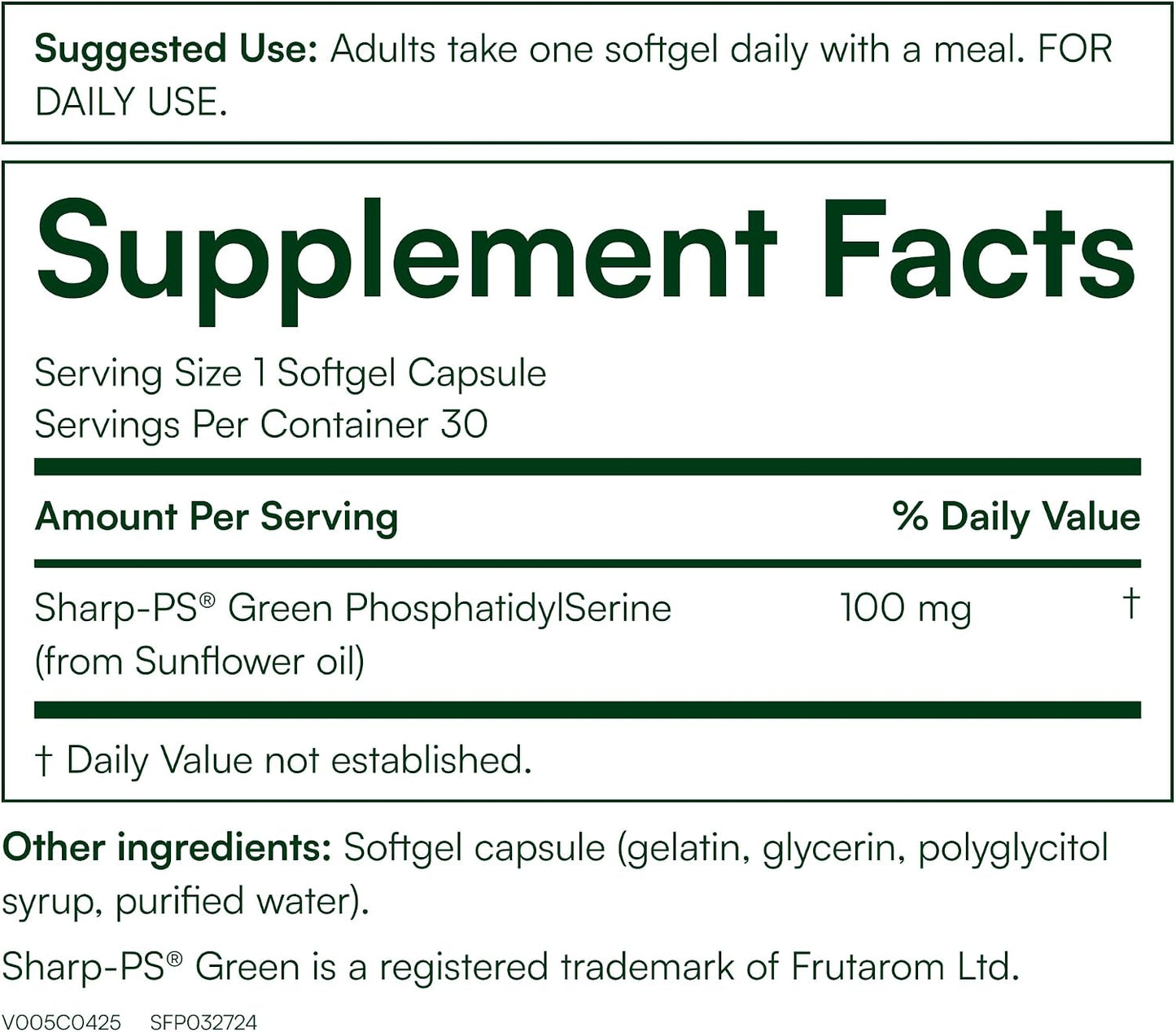 Purity Products PS Brain Support - Sharp-PS Green PhosphatidylSerine 100 mg, 30 Softgels - görsel 2