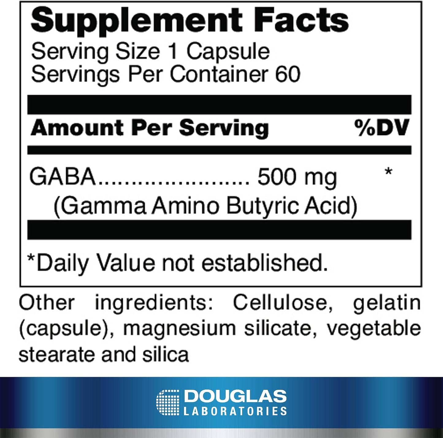 Douglas Laboratories GABA 500 mg – Amino Acid Support for Brain Health, Sleep Cycles, and Body Temperature - görsel 2