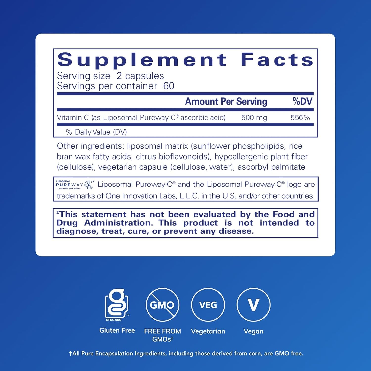 Pure Encapsulations Liposomal Vitamin C – Immune Support Supplement – Antioxidant Nourishment – Non-GM & Gluten-free – 120 Capsules - görsel 2