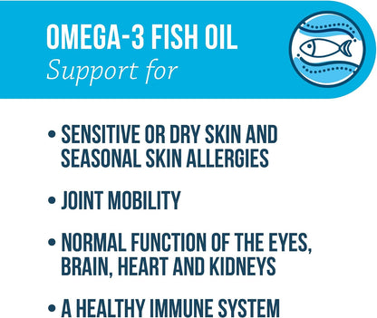 Free Form Snip Tips Omega-3 Fish Oil Liquid Supplement for Small Dogs and Cats, 60 Capsules