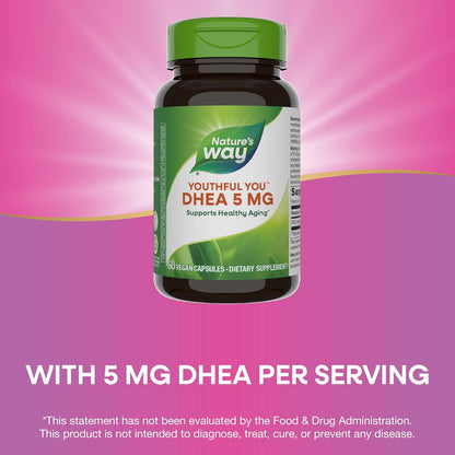 Nature's Way Youthful You DHEA 5 mg, 60 Vegan Capsules