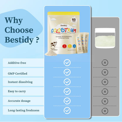 Bestidy Bovine Colostrum Powder – Natural Superfood for Gut Health, Hair Growth & Beauty (60 Servings, 120g)
