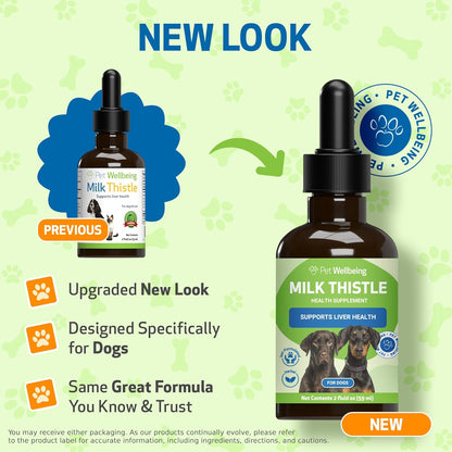 Pet Wellbeing Milk Thistle for Dogs – Organic Liver Support Liquid, 60 ml