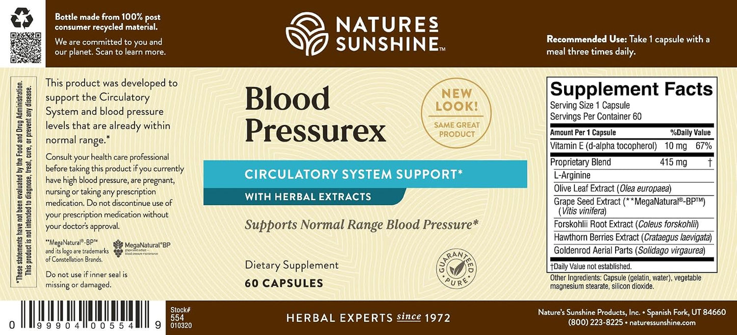 Nature's Sunshine Blood Pressurex - 60 Capsules - görsel 6