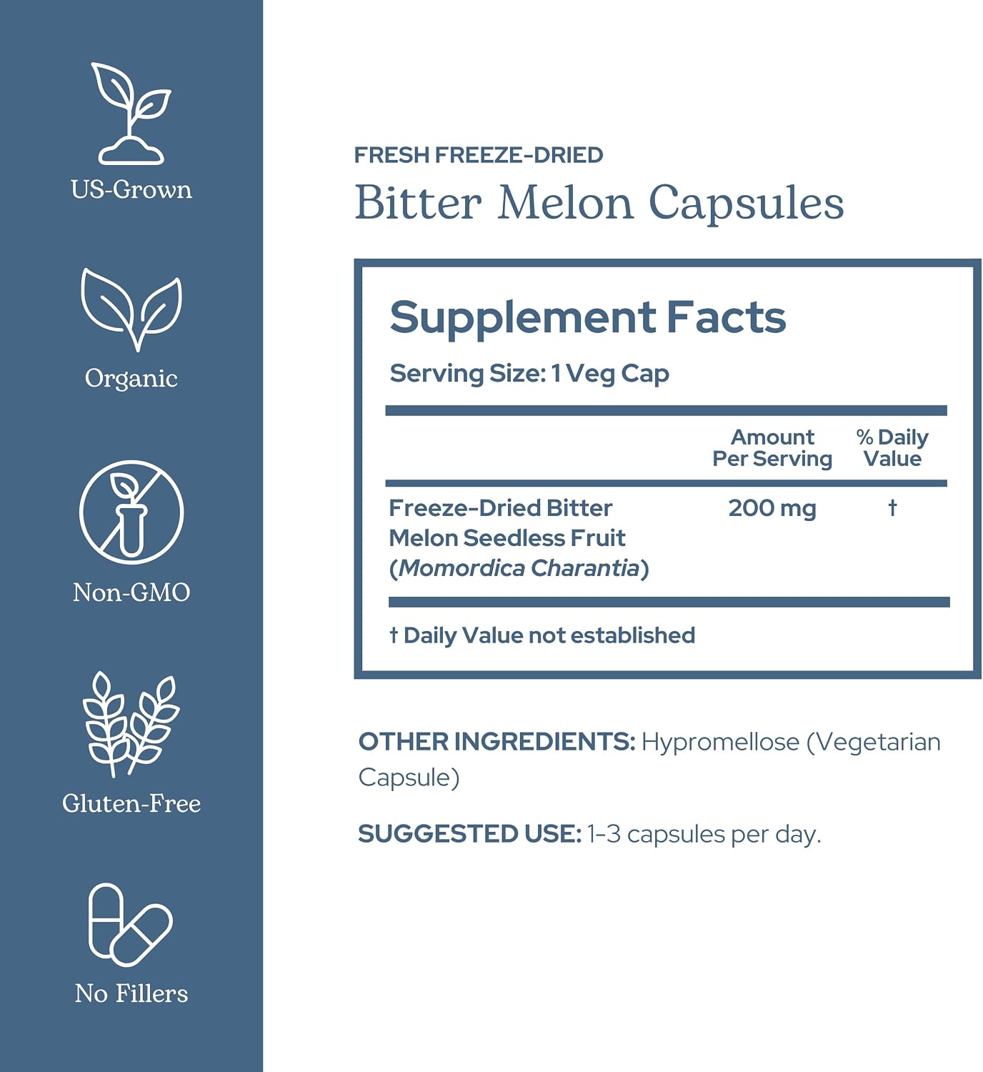 Eclectic Herb Bitter Melon Capsules - Digestion & Immune Support - 200 mg, 90 Capsules - görsel 2