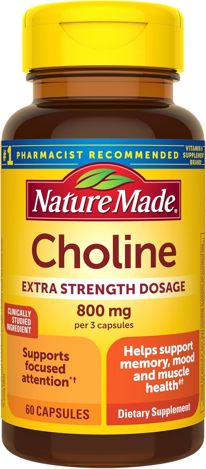 Nature Made Extra Strength Choline 800 mg, 60 Capsules - görsel 1