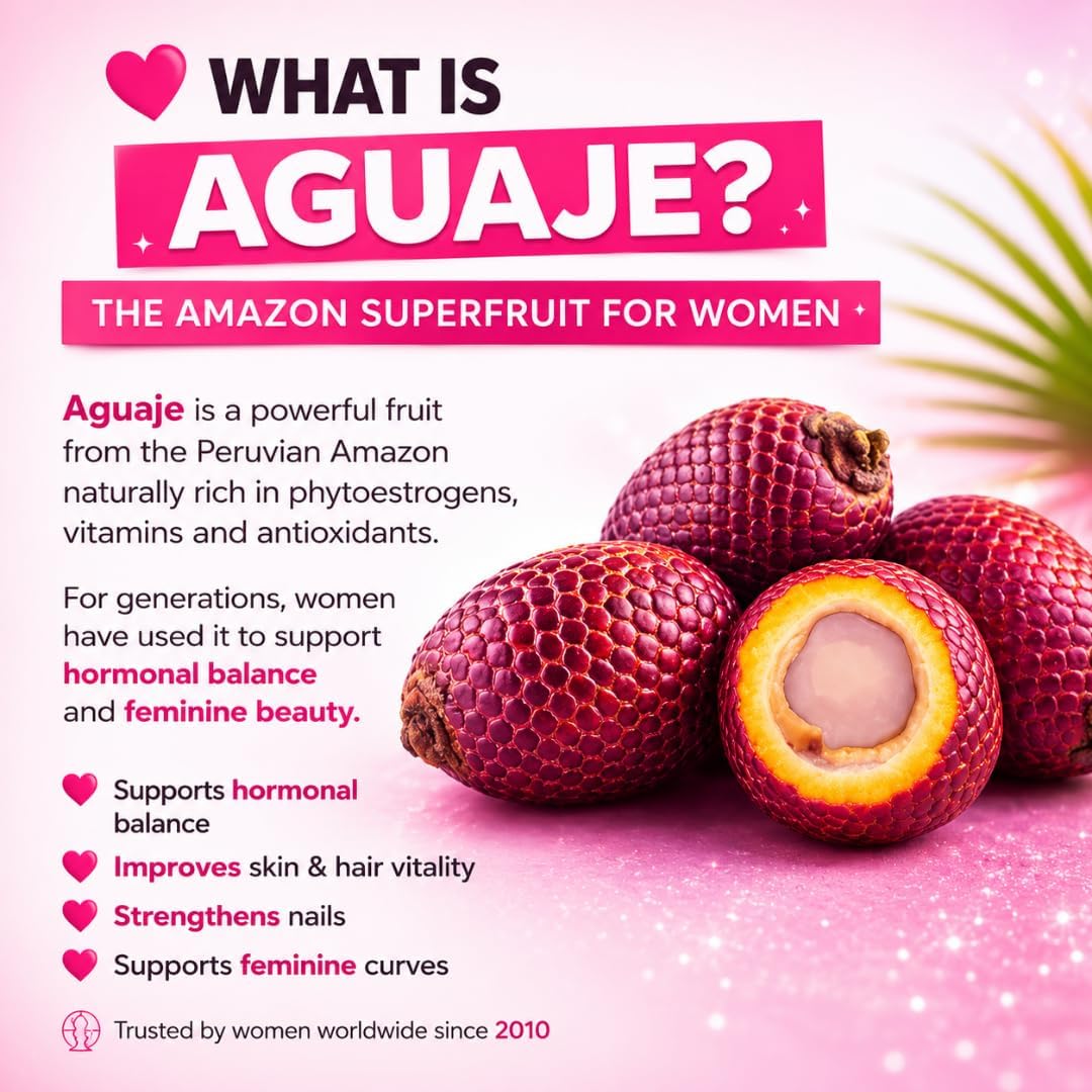 Bigger Hips & Bum – Aguaje Capsules for Women 2 Pack (2 Month Supply) – Natural Oestrogen Support – CurvyFruit Original - görsel 2