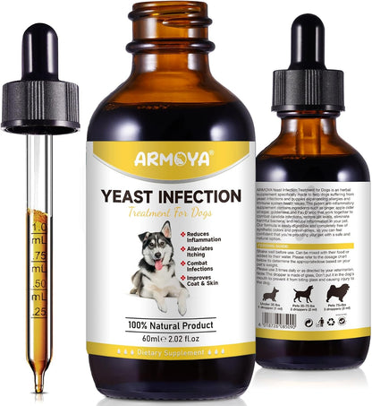 ARMOYA Natural Yeast Infection Treatment for Dogs - Itch & Inflammation Support - 60 ml