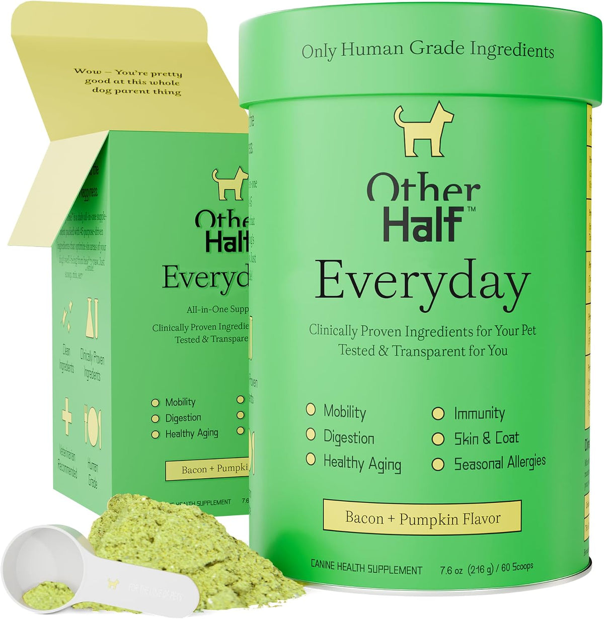 Other Half Everyday - Dog Multivitamin Supplement - Daily Joint, Gut, Allergy, Immune, Urinary Tract Support, Skin, Coat & More - Glucosamine, Chondroitin, Omega-3 & Probiotics | 45 Active Ingredients - görsel 1