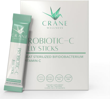 PROBIOTIC-C Jelly Sticks - Bifidobacterium and Vitamin C | Non-GMO, Gluten-free, Vegan | Individual Sachets for Easy on-the-Go Wellness