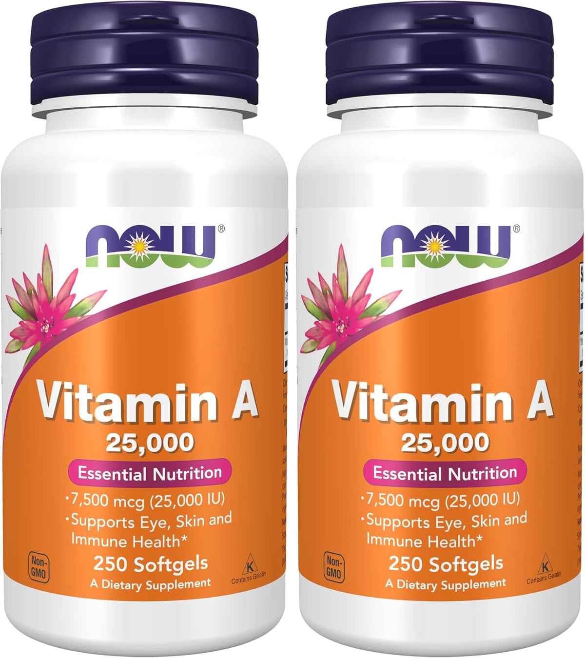 NOW Foods Vitamin A (Fish Liver Oil) 25,000 IU, 250 Softgels - görsel 8