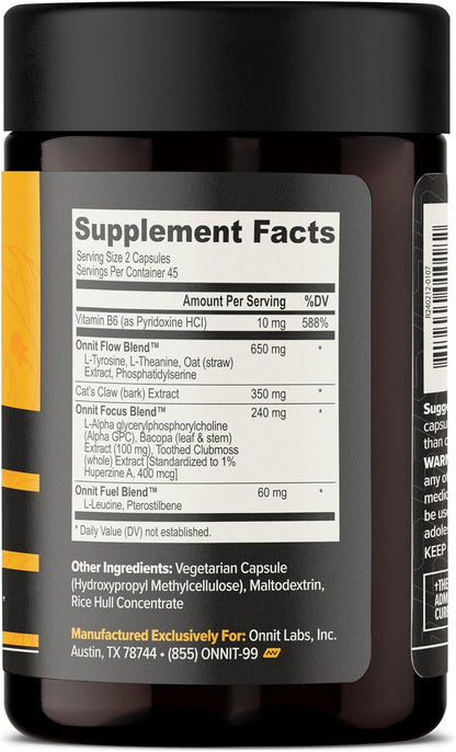 ONNIT Daily Performance & Wellness Bundle: Alpha Brain Nootropic Capsules (90 Count) + Total Human Day & Night Packs (30-Day Supply)