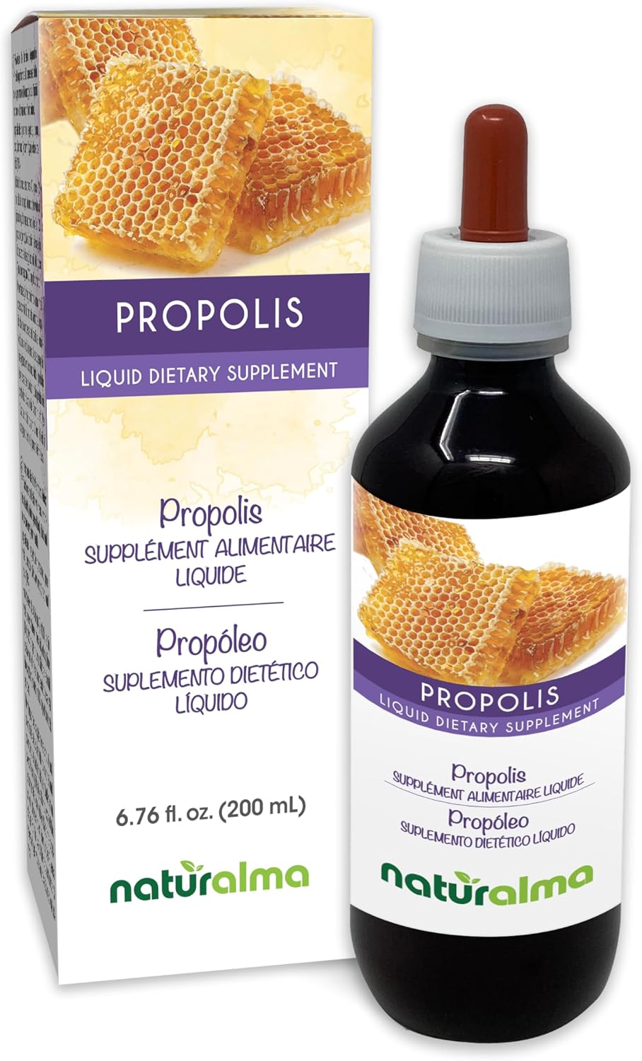 Naturalma Propolis (Propolis) Resin Alcohol-Free Tincture - 120 ml Liquid Extract in Drops - Dietary Supplement - görsel 8