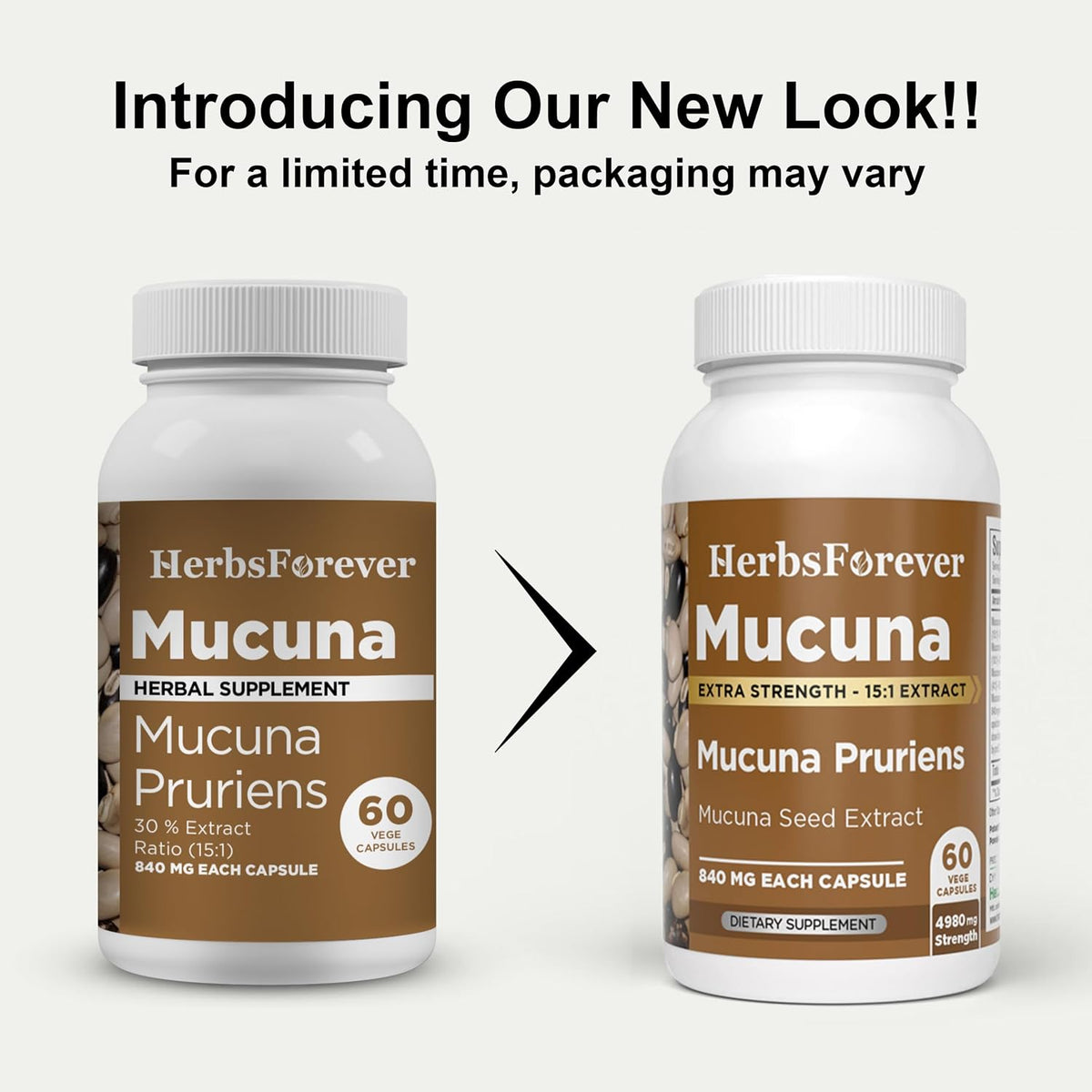 Herbsforever Mucuna Pruriens (Velvet Bean) Extra Strength (15:1) Extract - 60 Veg Capsules, 840mg - görsel 9