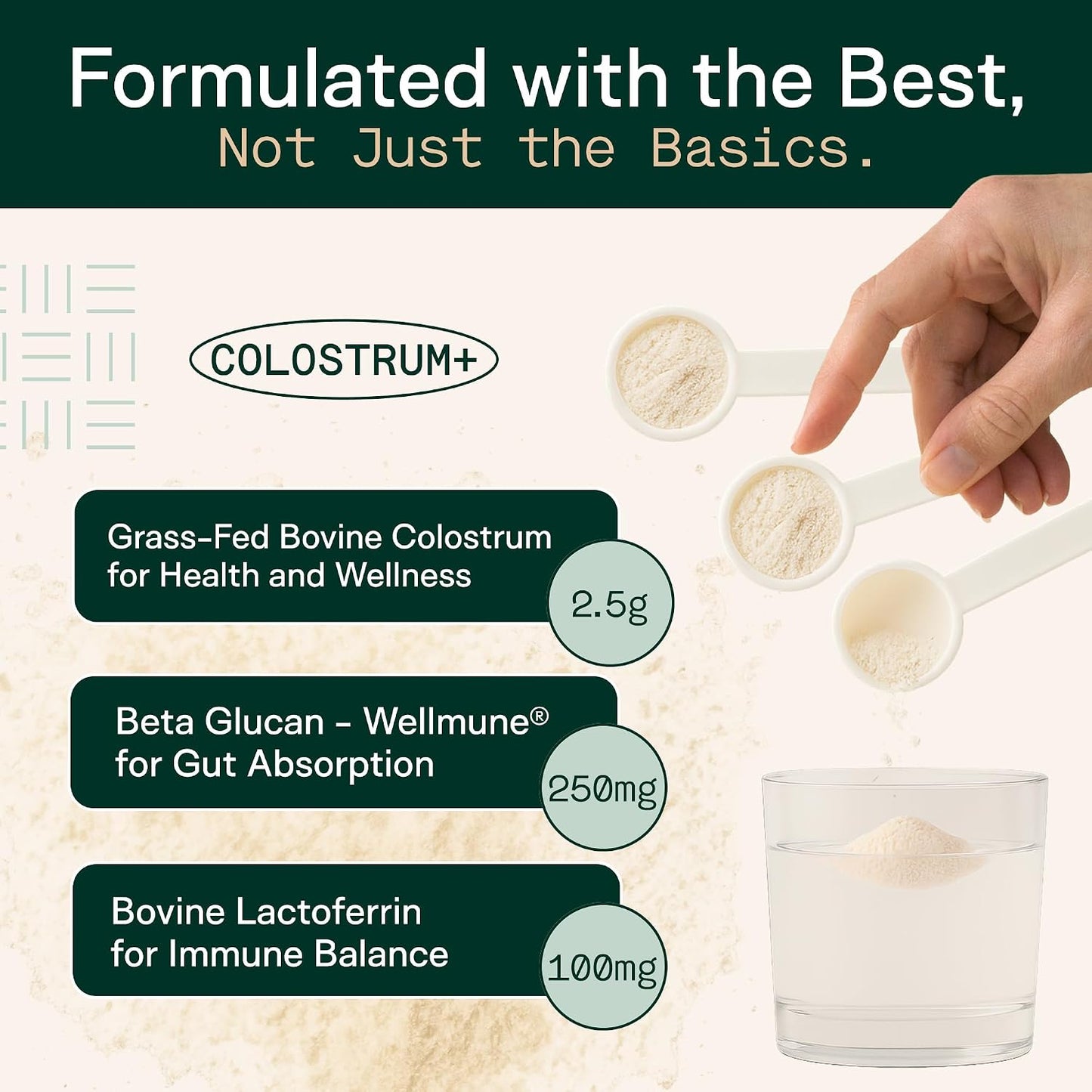 Adapt Naturals Bio-Avail Colostrum+ with Lactoferrin & Beta-Glucan - Grass Fed Bovine Colostrum Powder, 2500mg, 30 Servings - görsel 2