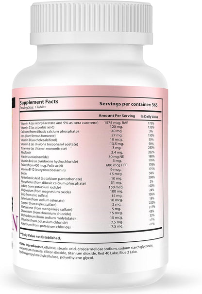 Nutrisalud Forever Woman Multivitamin – 365 Tablets (One Year's Supply)