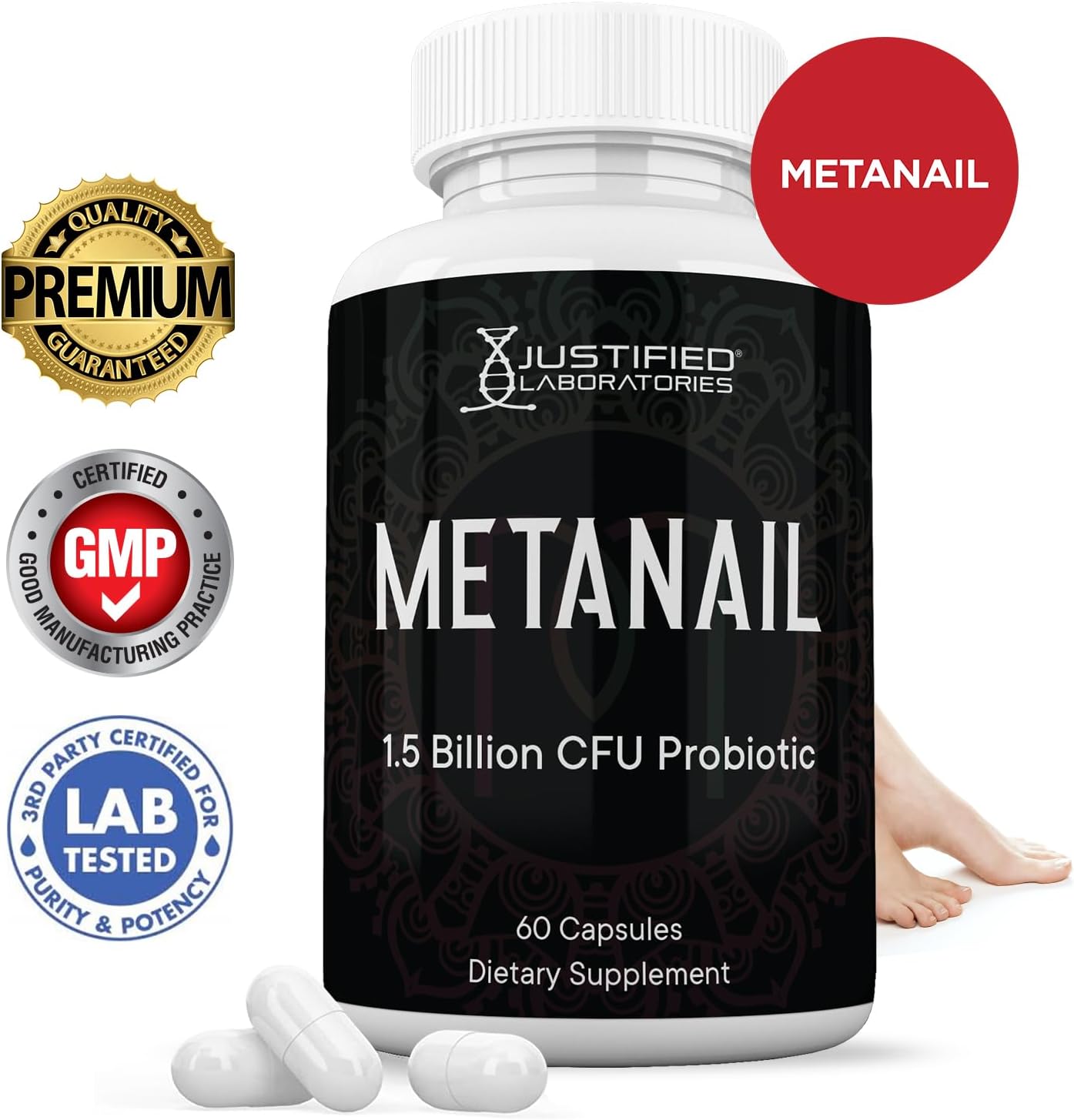 Justified Laboratories Metanail 1.5 Billion CFU Probiotic Nail Support – 60 Capsules - görsel 2