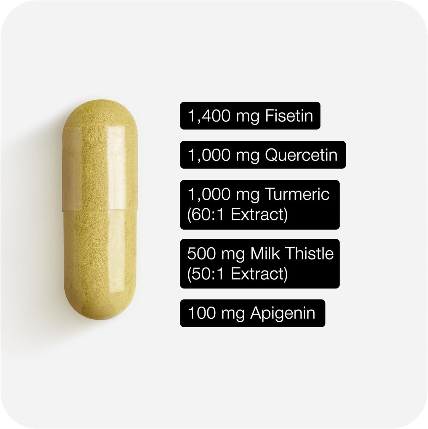 Fisetin Supplement – Ultra High Potency Senolytic Blend with Quercetin, Curcumin 97%, Apigenin & Milk Thistle – 3 Month Supply - görsel 6