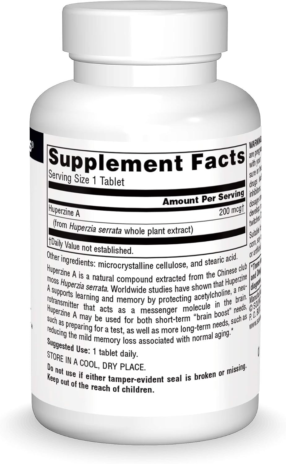 Source Naturals Huperzine A 200 mcg for Learning & Memory - 60 Tablets - görsel 3