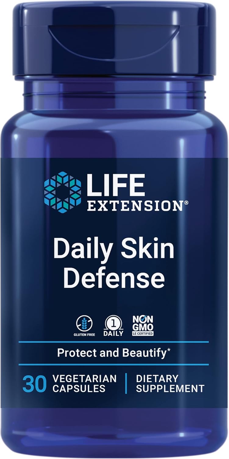 Life Extension Daily Skin Defence: Vitamin C, Ceramides & Botanicals, 30 Capsules - görsel 1