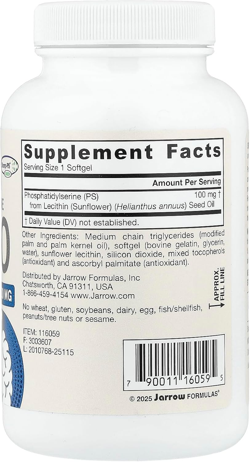 Jarrow Formulae PS100 Phosphatidylserine 100mg - 120 Softgels - görsel 2