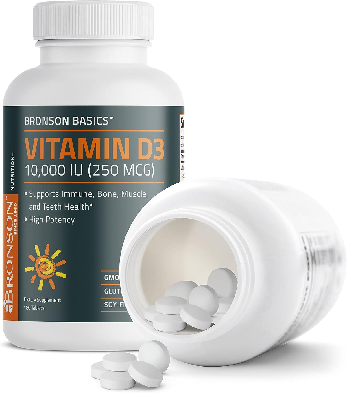Bronson Vitamin D3 10,000 IU (250 mcg) - 180 Tablets for Immune & Muscle Support - görsel 5